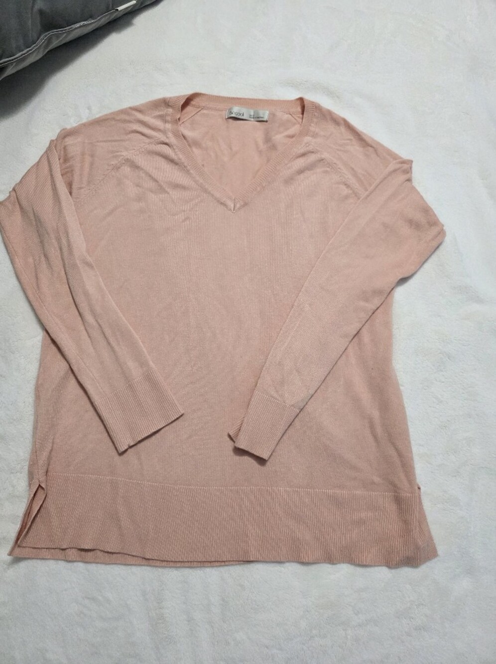 Becool Lightweight V-neck Sweater Peach Small